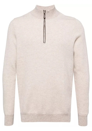 N.Peal Temple Jacquard Half Zip sweatshirt - Neutrals
