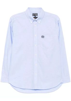 izzue logo-embroidered shirt - Blue