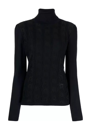 Valentino Garavani Pre-Owned lace-panelled roll-neck jumper - Blue