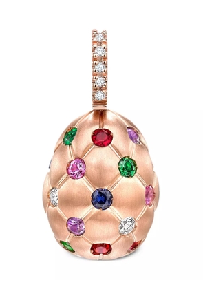 Fabergé 18kt rose gold Treillage Egg multi-stone pendant - Pink