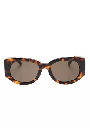 Linda Farrow Debbie oval-frame sunglasses - Brown