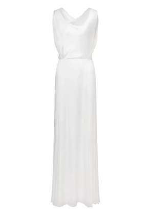 Alberta Ferretti pleat-detail satin dress - White