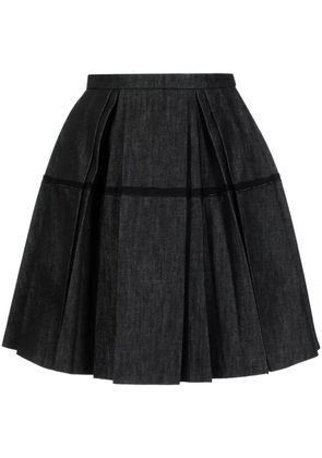 Dice Kayek high-waisted pleated denim skirt - Black