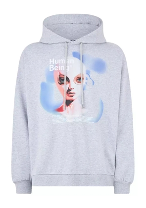 GCDS graphic-print cotton hoodie - Grey