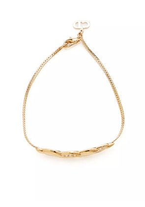 Christian Dior Pre-Owned rhinestone-embellished snake bracelet - Gold