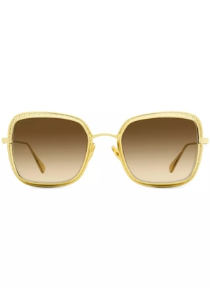 OMEGA EYEWEAR engraved square-frame sunglasses - Gold