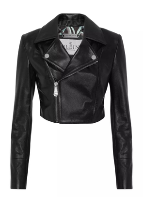 Philipp Plein Flame Racing leather jacket - Black