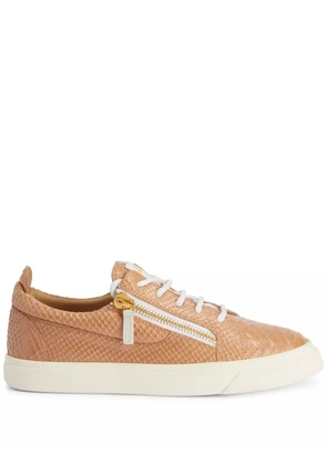 Giuseppe Zanotti Gail snakeskin-effect leather sneakers - Orange