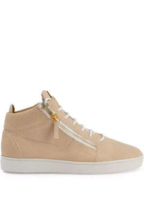 Giuseppe Zanotti Kriss python-effect mid-top sneakers - Neutrals