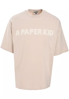 A Paper Kid logo-print T-shirt - Neutrals