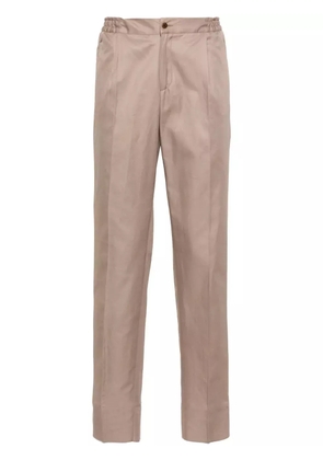 Kiton elasticated-waistband tapered trousers - Brown