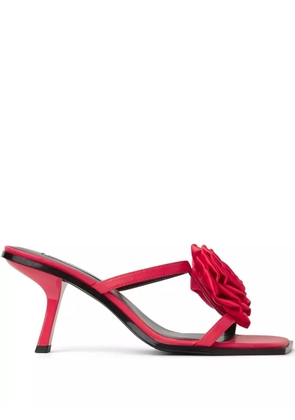Karl Lagerfeld 85mm floral-appliqué mules - Red