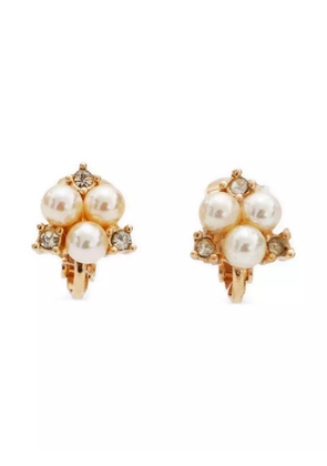 Christian Dior Pre-Owned 2000s faux-pearl clip-on earrings - Gold