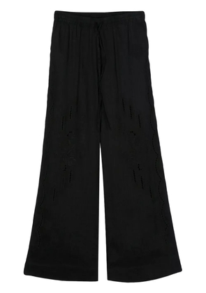 P.A.R.O.S.H. broderie-anglaise linen trousers - Black