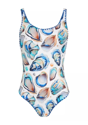 Brigitte shell-print swimsuit - White