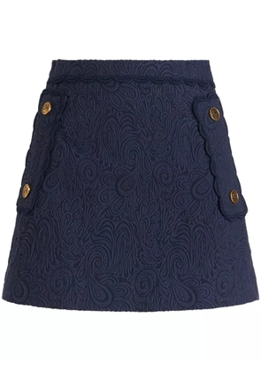 ETRO paisley-jacquard A-line miniskirt - Blue