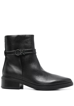 Calvin Klein leather ankle boots - Black