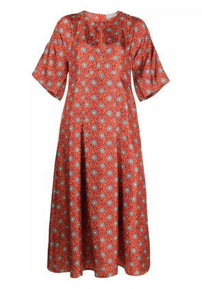 Alberto Biani printed midi dress - Orange