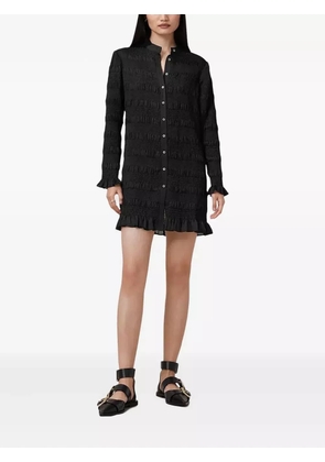 AllSaints shirring-effect ruffle mini dress - Black