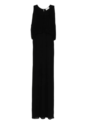 Saint Laurent Pre-Owned jersey draped long dress - Black
