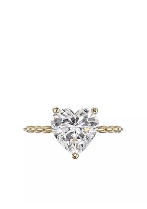 Anabela Chan 9kt yellow gold mini Heart diamond pinky ring