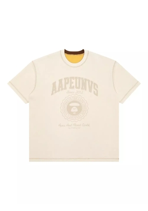 AAPE BY *A BATHING APE® printed reversible T-shirt - Neutrals