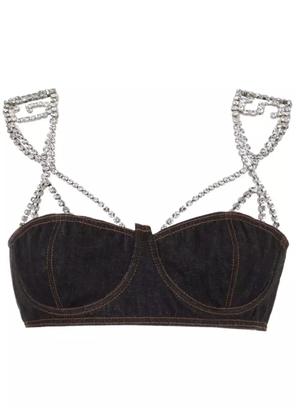 GCDS Chocker denim bra - Black