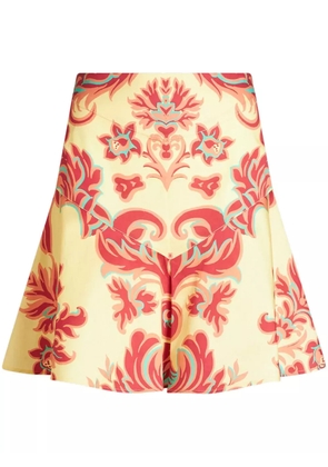 ETRO Venus-print poplin miniskirt - Yellow