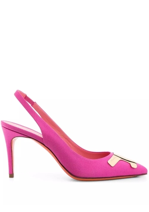 Santoni ribbed-finish 90mm pumps - Pink