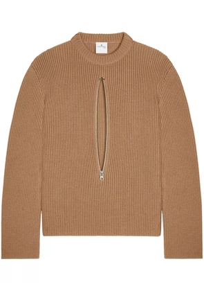 Courrèges zip-detailing wool sweater - Neutrals