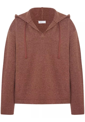 Rosetta Getty V-neck drawstring hoodie - Brown