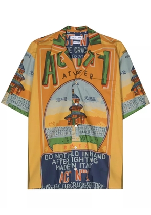 ACT Nº1 temple-print cotton shirt - Orange