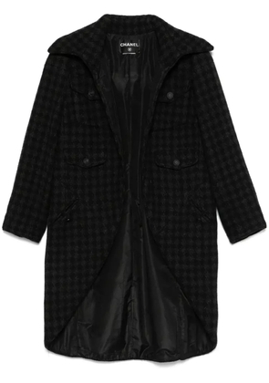 CHANEL Pre-Owned 2008 houndstooth tweed coat - Black