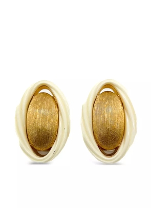 Christian Dior Pre-Owned 1980s textured twist clip-on earrings - Gold