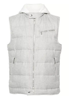 Eleventy layered-detail padded gilet - Grey