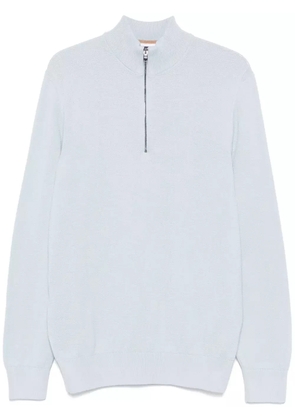 BOSS zipped cotton sweater - Blue