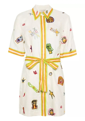 ALEMAIS x Michael Swaney Checkers mini dress - Neutrals