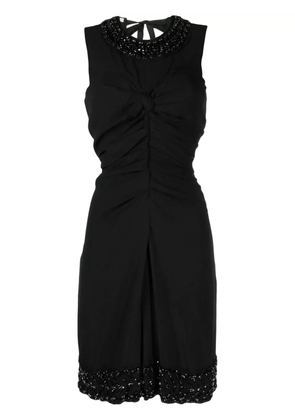 Prada Pre-Owned beaded ruched sleeveless dress - Black