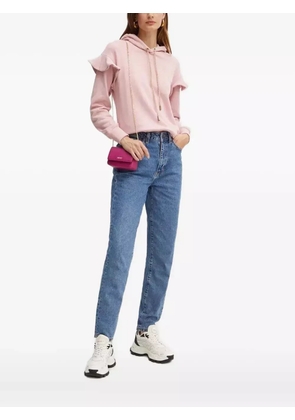 Silvian Heach ruffle-detail embellished hoodie - Pink