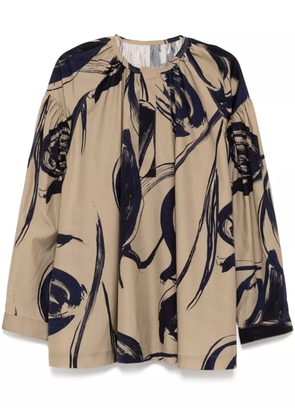 JNBY pleated oversize shirt - Brown