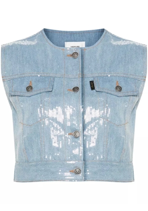 Haikure Judy sequined denim gilet - Blue