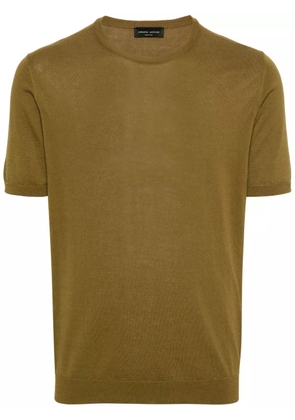 Roberto Collina ribbed shortsleeved jumper - Green