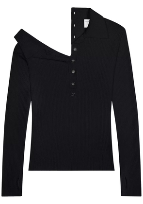 Courrèges multi-button polo sweater - Black