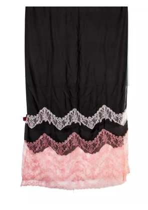 Valentino Garavani Pre-Owned lace-detail cashmere scarf - Black