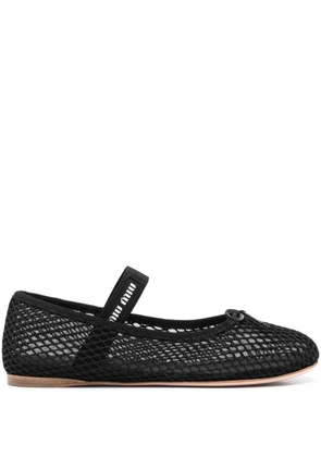 Miu Miu mesh-design ballet flats - Black
