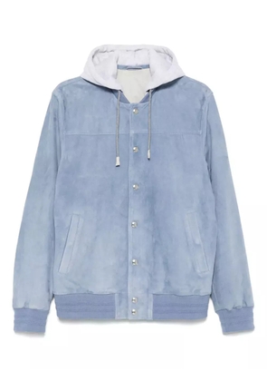 Eleventy leather bomber jacket - Blue