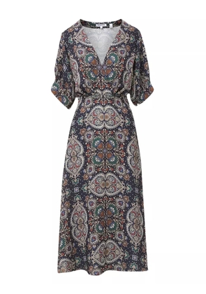 Veronica Beard paisley-print wrap-style midi dress - Blue