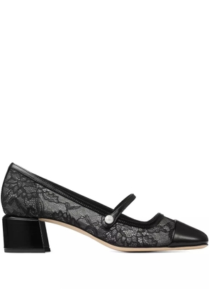 Jimmy Choo 45mm Elisa lace-embellishment pumps - Black
