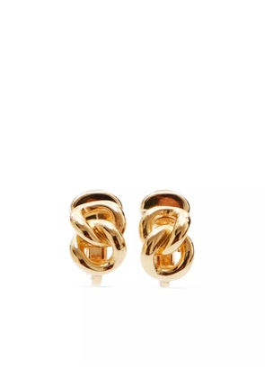 Christian Dior Pre-Owned twisted clip-on earrings - Gold