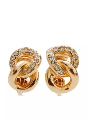 Christian Dior Pre-Owned rhinestone-embellished earrings - Gold